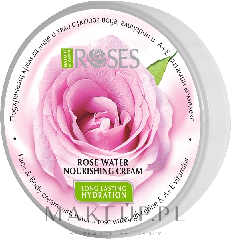 Odżywczy krem do ciała Woda różana i kompleks witamin - Nature of Agiva Roses Body Cream — Zdjęcie 100 ml