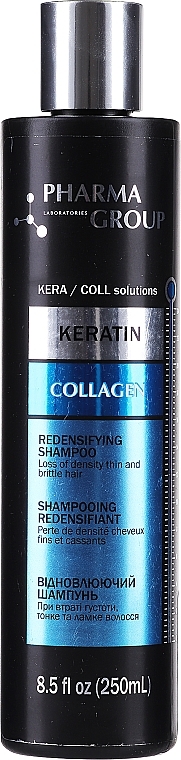 PRZECENA! Regenerujący szampon do włosów z keratyną i kolagenem - Pharma Group Laboratories Keratin + Collagen Redensifying Shampoo * — Zdjęcie N5