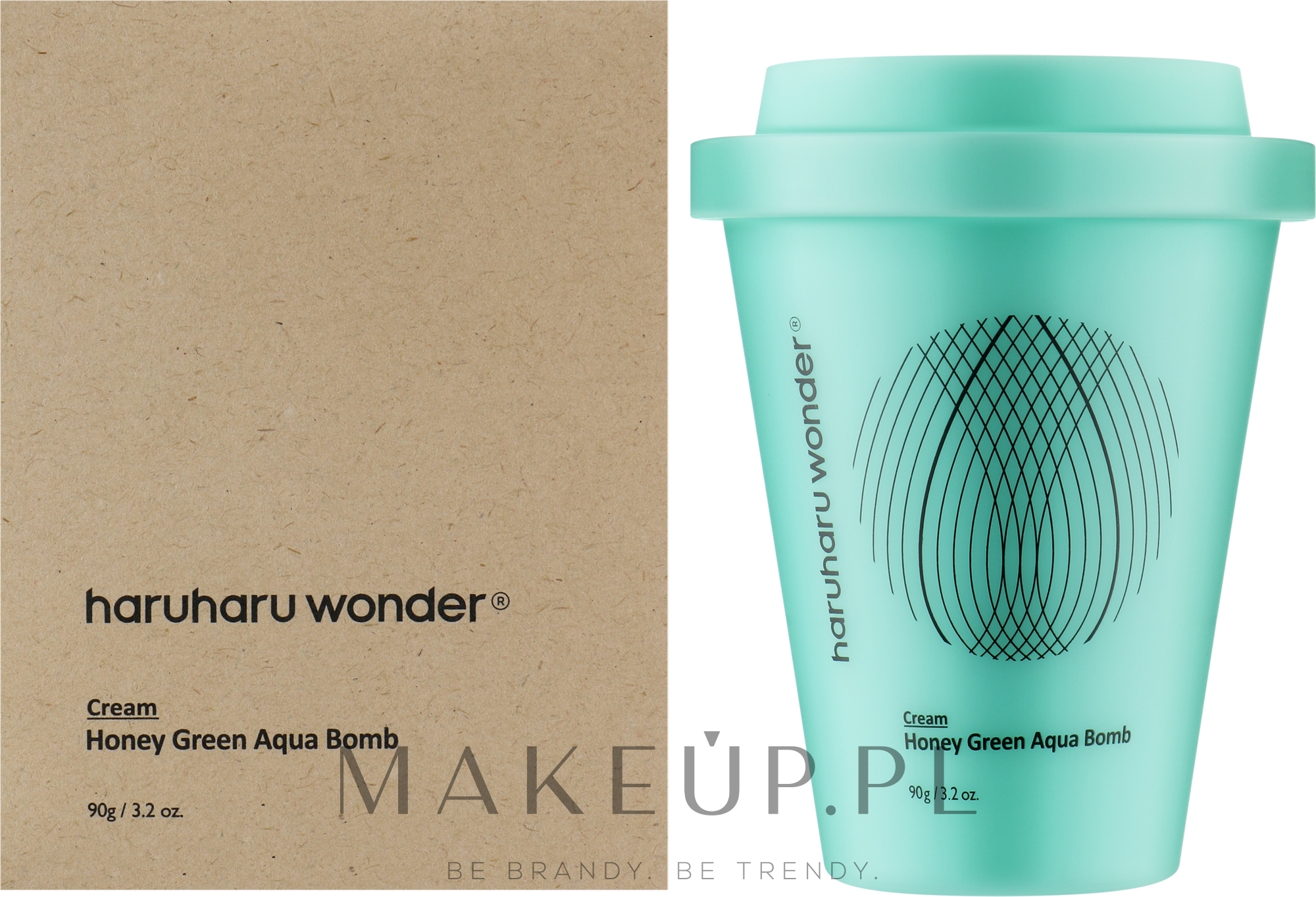 Nawilżający krem do twarzy - Haruharu Wonder Honey Green Aqua Booming Cream — Zdjęcie 90 g