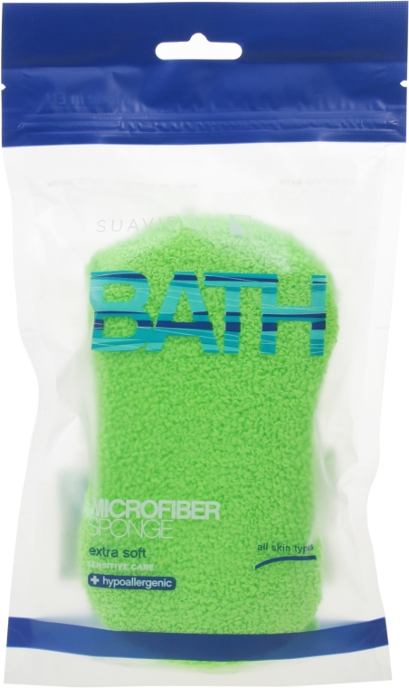 Gąbka do kąpieli Zielona - Suavipiel Microfiber Bath Sponge Extra Soft
