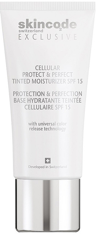 Koloryzujący krem do twarzy, SPF 15 - Skincode Exclusive Cellular Protect&Perfect Tinted Moisturizer — Zdjęcie N1