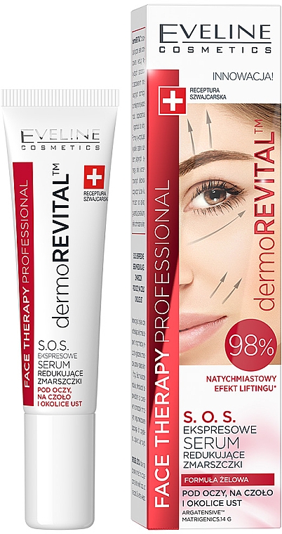 Ekspresowe serum redukujące zmarszczki pod oczy, na czoło i okolice ust - Eveline Cosmetics Face Therapy Professional