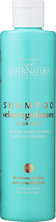 Szampon regulujący wydzielanie sebum z algami - MaterNatura Sebum Balancing Shampoo With Kelp Seaweed — Zdjęcie N1