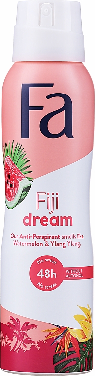 Odświeżający antyperspirant w sprayu Arbuz i ylang-ylang - Fa Fiji Dream Watermelon And Ylang Ylang Scent Antiperspirant