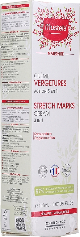 PRZECENA! Bezzapachowy krem na rozstępy 3 w 1 - Mustela Maternité Stretch Marks Cream 3in1 * — Zdjęcie N3