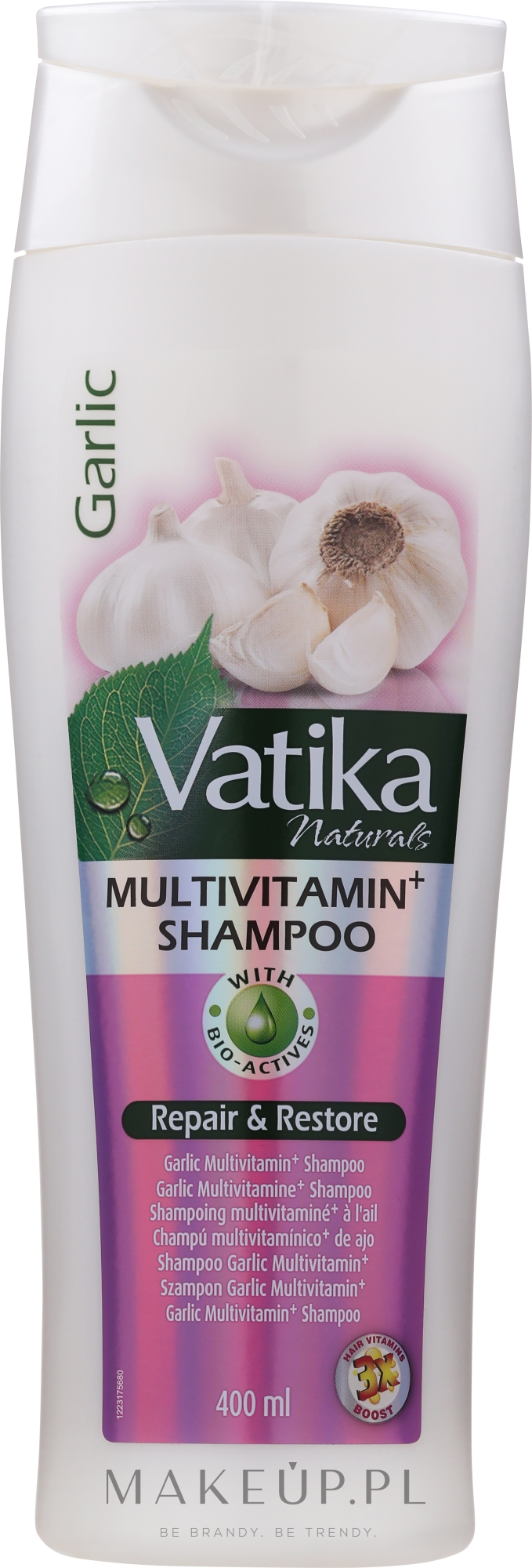 Regenerujący szampon do włosów z wyciągiem z czosnku - Dabur Vatika Garlic Multivitamin+ Shampoo Repair & Restore — Zdjęcie 400 ml
