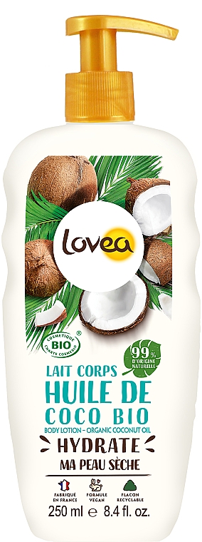 Nawilżający balsam do ciała z olejem kokosowym - Lovea Nature Moisturizing Body Lotion — Zdjęcie N1