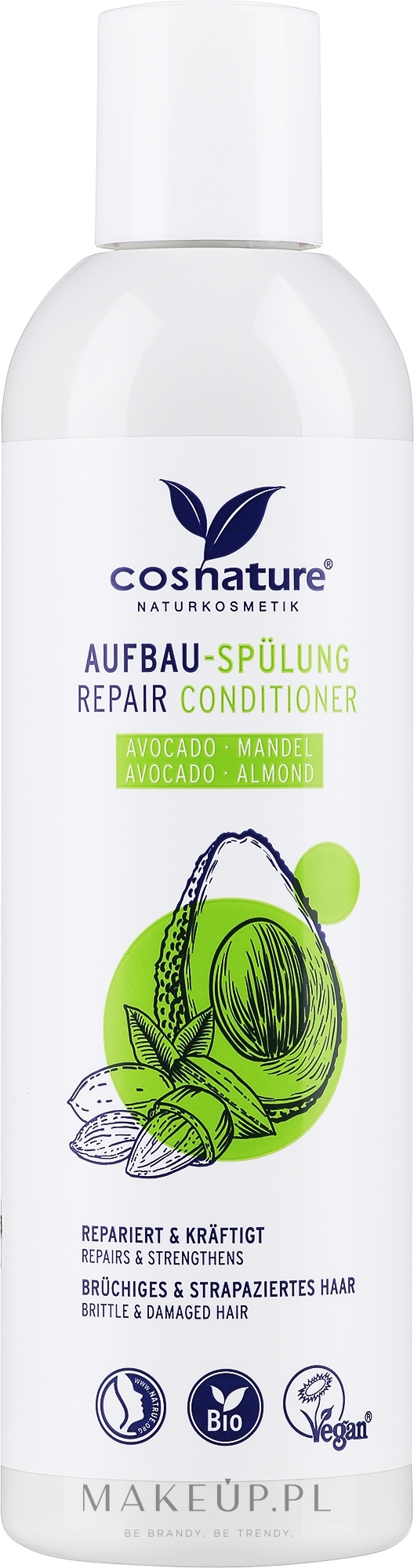 Rewitalizująca odżywka Awokado i migdał - Cosnature Repair Conditioner Almond & Organic Avocado — Zdjęcie 250 ml