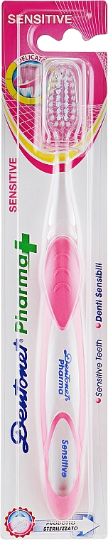 Szczoteczka do zębów, miękka, różowa - Dentonet Pharma Sensitive Toothbrush — Zdjęcie N1