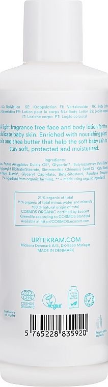 Organiczny nieperfumowany balsam do ciała dla dzieci - Urtekram No Perfume Baby Body Lotion Organic — Zdjęcie N2