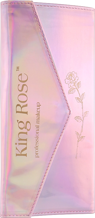 Zestaw ergonomicznych pędzli do makijażu w kopertówce - King Rose — Zdjęcie N2
