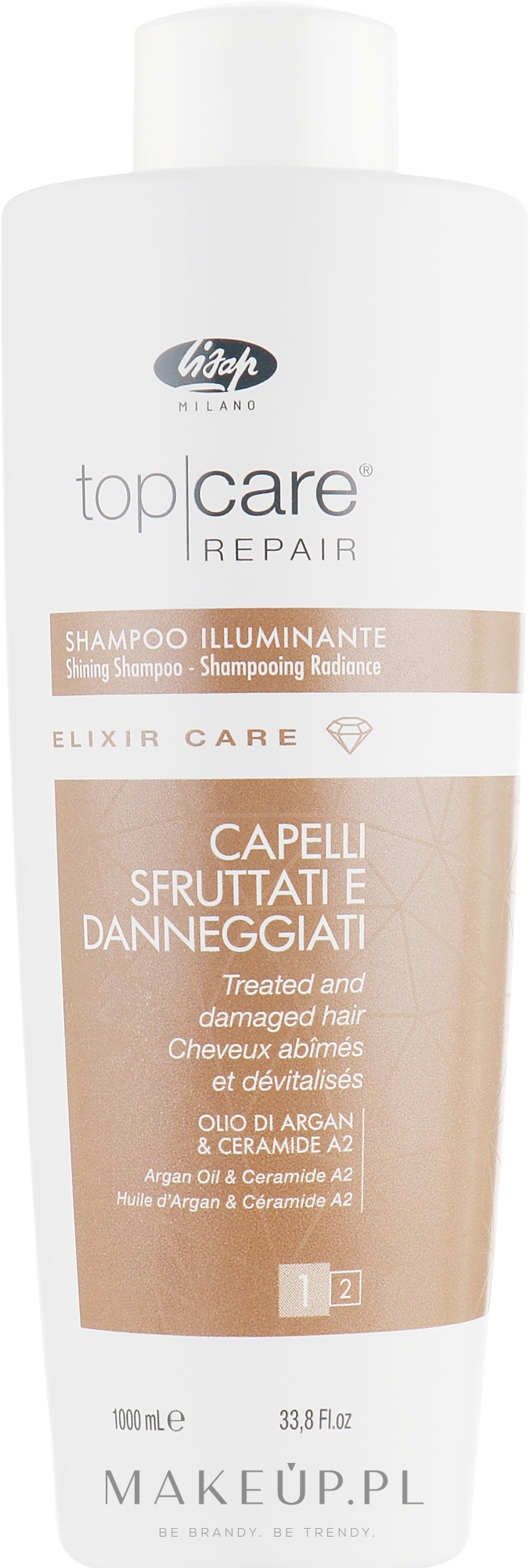 Rozświetlający szampon do włosów - Lisap Top Care Repair Elixir Care Shining Shampoo — Zdjęcie 1000 ml