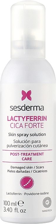 Spray do ciała - SesDerma Laboratories Lactyferrin CICA Skin Spray Solution Post-Treatment Care — Zdjęcie N1