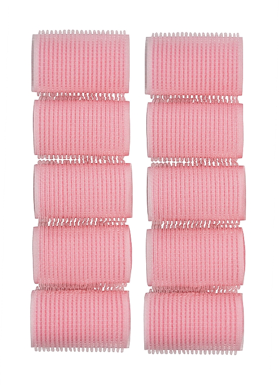 Wałki na rzepy, różowe, 10 sztuk - Revolution Haircare Mega Pink Velcro Heatless Rollers — Zdjęcie N2
