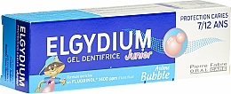 Pasta do zębów dla dzieci o smaku gumy balonowej - Elgydium Toothpaste Gel Junior Decay Protection 7/12 Years Old Bubble Aroma — Zdjęcie N2