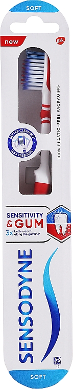 Szczoteczka do zębów Wrażliwość zębów i ochrona dziąseł, czerwona - Sensodyne Sensitivity & Gum Soft Toothbrush — Zdjęcie N1