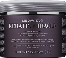 Ultra-wygładzająca maska ​​do włosów z efektem jedwabiu - Medavita Keratin Miracle Sleek Hair Mask — Zdjęcie N3