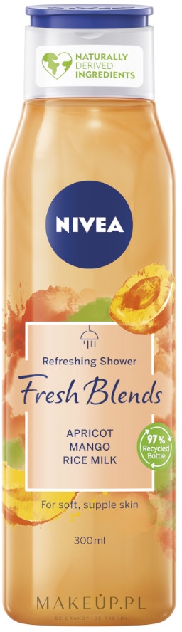 Odświeżający żel do mycia ciała Morela, mango i mleko ryżowe - Nivea Fresh Blends Refreshing Shower Apricot Mango Rice Milk — Zdjęcie 300 ml