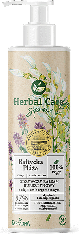 Odżywczy balsam bursztynowy z olejkiem bergamotowym - Farmona Herbal Care SPA Body Balsam — Zdjęcie N1