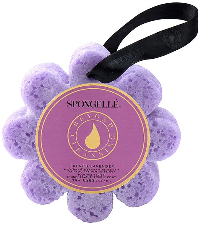 Piankowa gąbka pod prysznic wielokrotnego użytku - Spongelle French Lavender Wild Flower Body Wash Infused Buffer — Zdjęcie N1