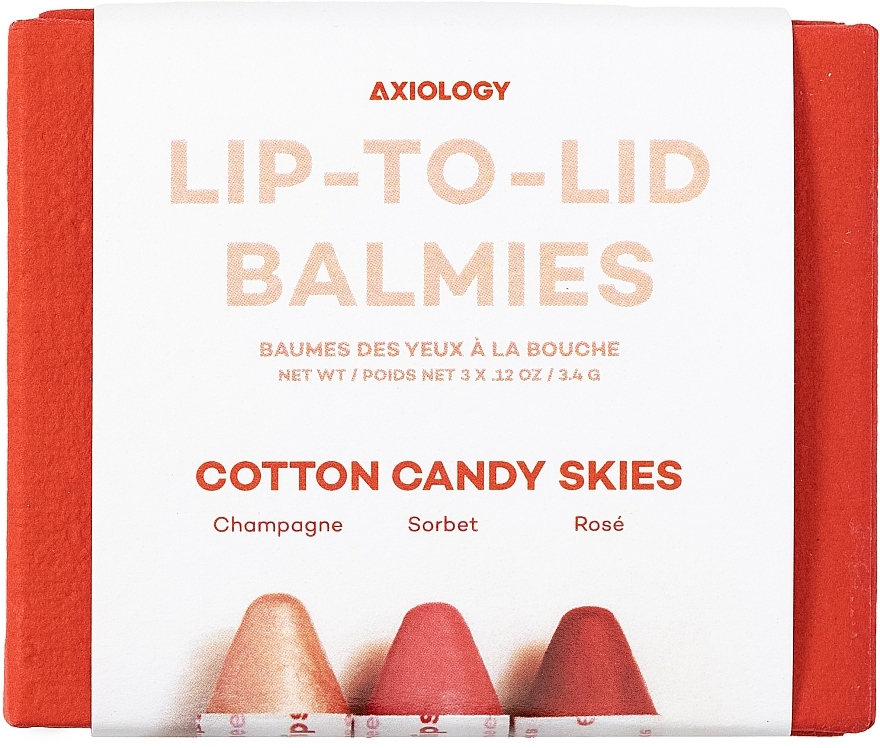 Zestaw balsamów do ust, powiek i policzków - Axiology Lip-to-Lid Balmies Trio (lip/balm/3.4g) — Zdjęcie N2