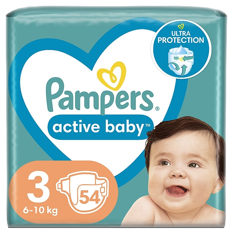 PRZECENA! Pieluchy Active Baby 3 (6-10 kg), 54 szt. - Pampers * — Zdjęcie N2