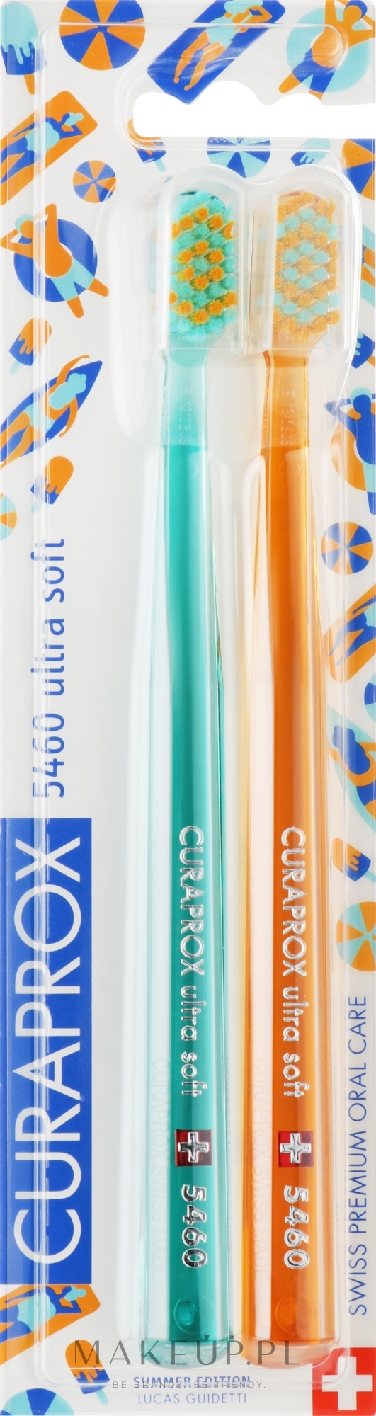 Zestaw szczoteczek do zębów Summer Edition, 5460 Ultra Soft, 2 szt, niebieska + żółta - Curaprox — Zdjęcie 2 szt.