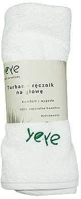 Turban ręcznik do suszenia włosów, gramatura bawełny 500 g, biały - Yeye — Zdjęcie N1