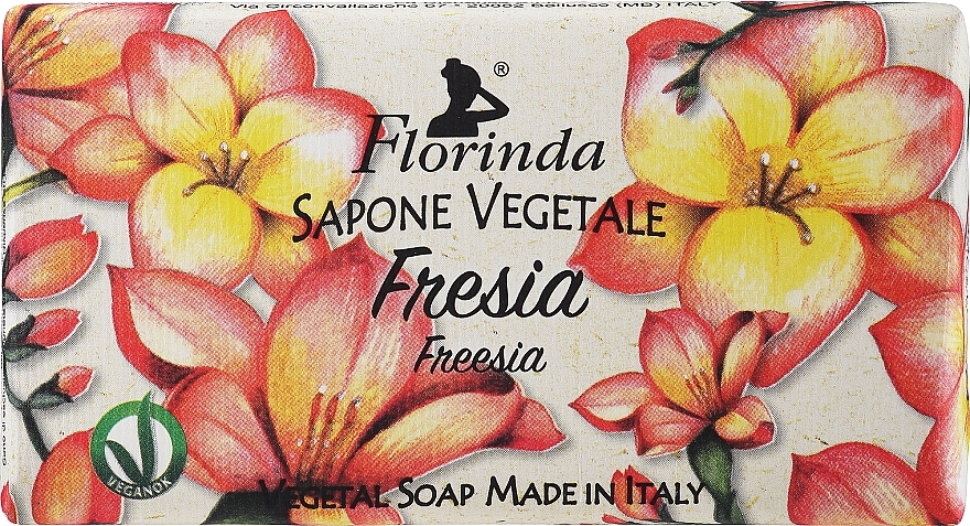 Mydło naturalne w kostce Frezja - Florinda Sapone Vegetale Freesia — Zdjęcie N1