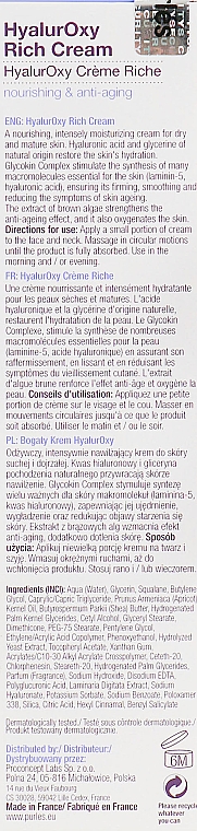 Nawilżająco-odżywczy krem hialuronowy - Purles HydraOxy Intense 126 HyalurOxy Rich Cream — Zdjęcie N4