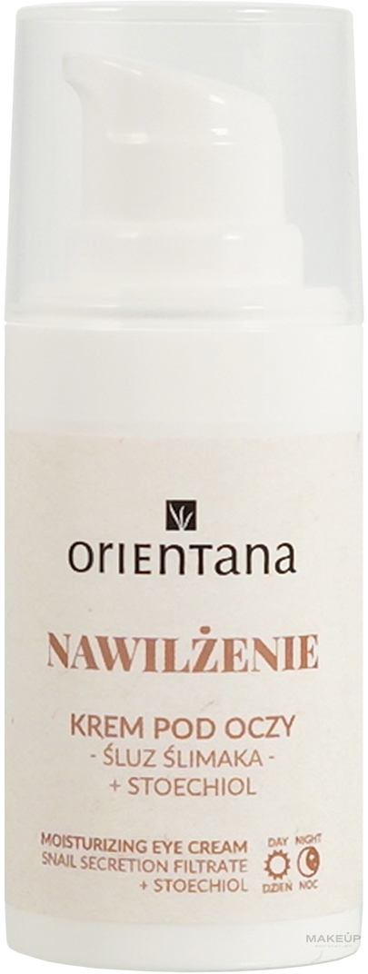 Naturalny krem pod oczy ze śluzem ślimaka na dzień i noc - Orientana — Zdjęcie 15 ml