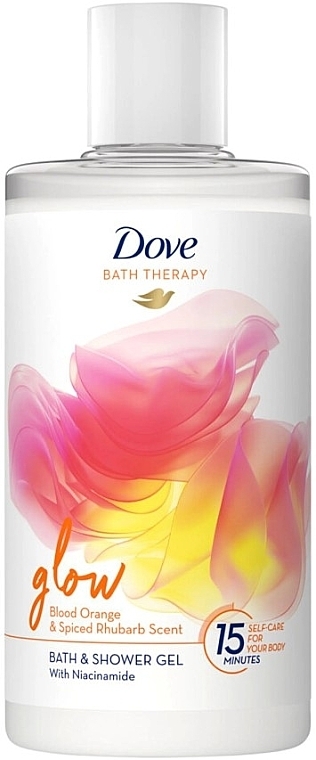 Żel do kąpieli i pod prysznic Pomarańcza i rabarbar - Dove Bath Therapy Glow Bath & Shower Gel Blood Orange & Spiced Rhubarb Scent — Zdjęcie N1
