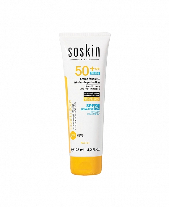 Fluid przeciwsłoneczny do twarzy i ciała - Soskin Smooth Cream Fluid Body & Face Very High Protection SPF 50+ — Zdjęcie N1