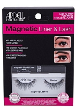 Zestaw - Ardell Magnetic Lash & Liner Lash Wispies (eye/liner/2.5g + lashes/2pc) — Zdjęcie N1