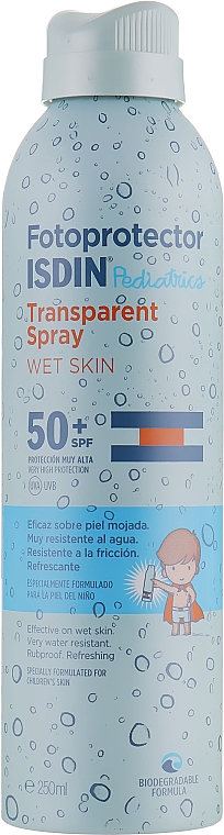 Spray z filtrem przeciwsłonecznym dla dzieci SPF 50+ - Isdin Fotoprotector Pediatrics Transparent Spray SPF 50+ — Zdjęcie N1