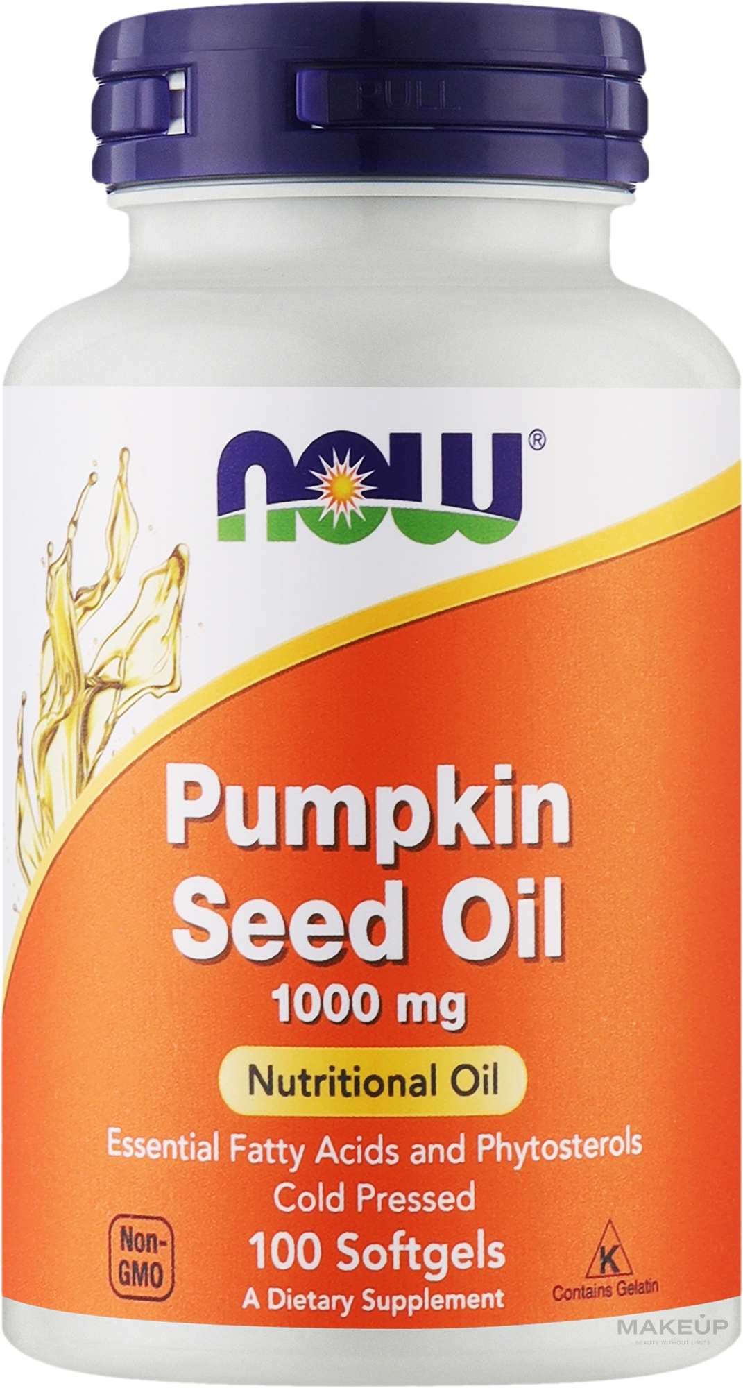 Olej z pestek dyni w kapsułkach, 1000 mg - Now Foods Pumpkin Seed Oil — Zdjęcie 100 szt.