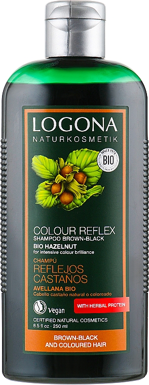 Pielęgnacyjny szampon do włosów farbowanych w odcieniu orzecha - Logona Hair Care Color Care Shampoo