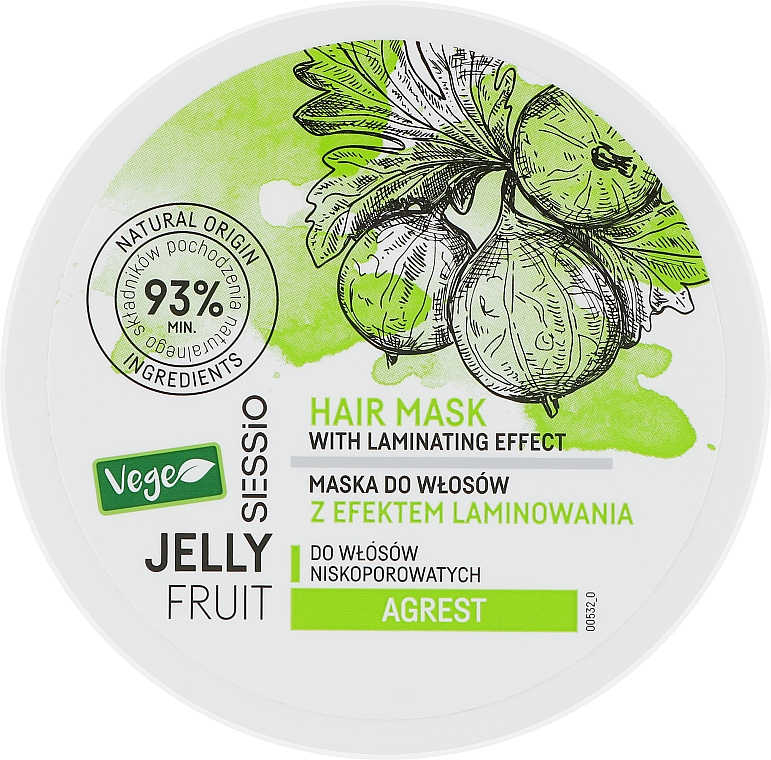 Maska do włosów niskoporowatych z efektem laminowania Agrest - Sessio Jelly Fruit Hair Mask — Zdjęcie N1