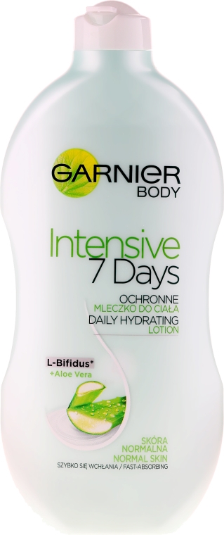 Nawilżające mleczko do ciała Nawilżająca pielęgnacja 7 dni L-Bifidus i aloes - Garnier Body Intensive 7 Days Aloe Vera