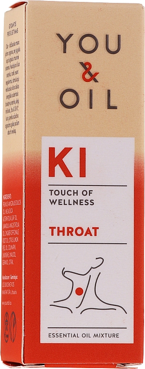 Mieszanka olejków eterycznych - You & Oil KI-Throat Touch Of Welness Essential Oil — Zdjęcie N1
