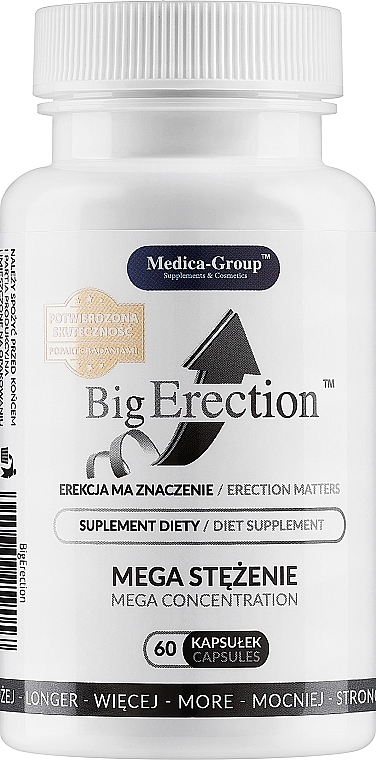 Suplement diety na mocną i długą erekcję - Medica-Group Big Erection Diet Supplement — Zdjęcie N2