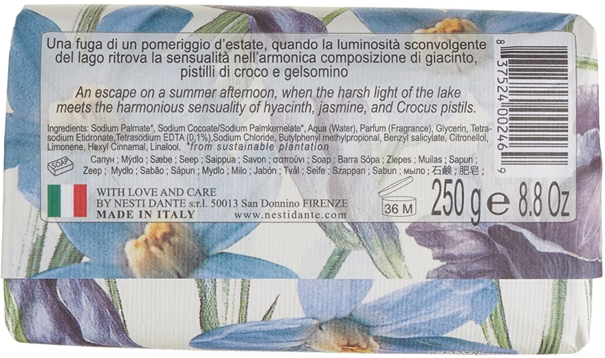 Naturalne mydło w kostce Jaśmin, słupki krokusa i niebieski hiacynt - Nesti Dante Dolce Vivere Lago di Como — Zdjęcie N2