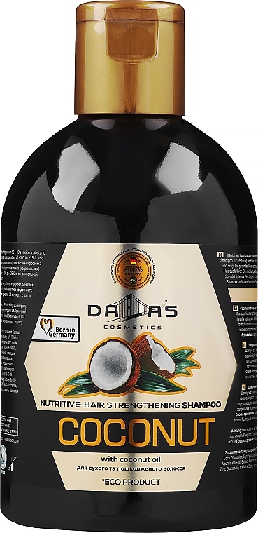Intensywnie odżywczy szampon z naturalnym olejkiem kokosowym - Dalas Cosmetics Coconut
