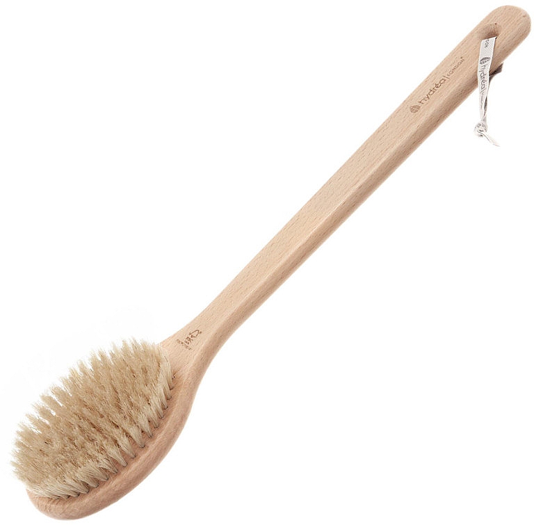 Szczotka do masażu z naturalnego włosia z długą rączką - Hydrea London Long Handled Body Brush Natural Bristle — Zdjęcie N1