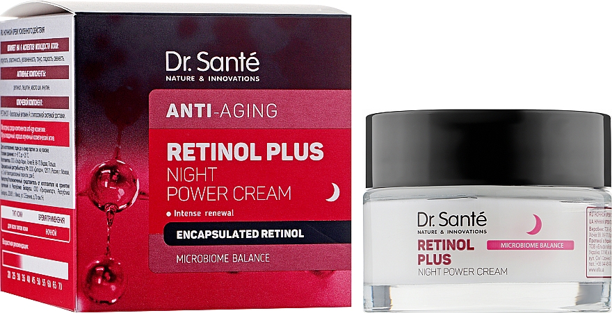 Krem na noc z retinolem - Dr Sante Retinol Plus Nigjt Power Cream — Zdjęcie N2