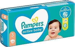 Pieluchy Active Baby 3 (6-10 kg), 54 szt. - Pampers — Zdjęcie N8