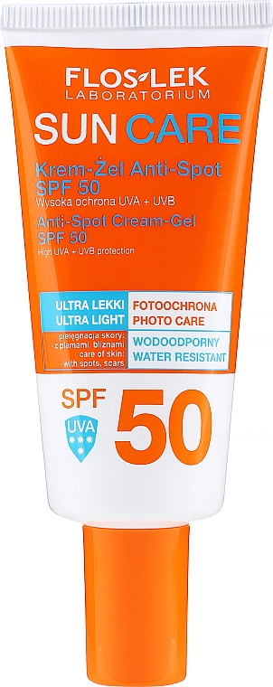 Floslek Sun Care SPF 50 - Wodoodporny krem-żel do twarzy