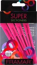 Spinki do włosów z elastyczną wstawką, różowe - Framar Elastic Sectioning Hair Clips — Zdjęcie N2