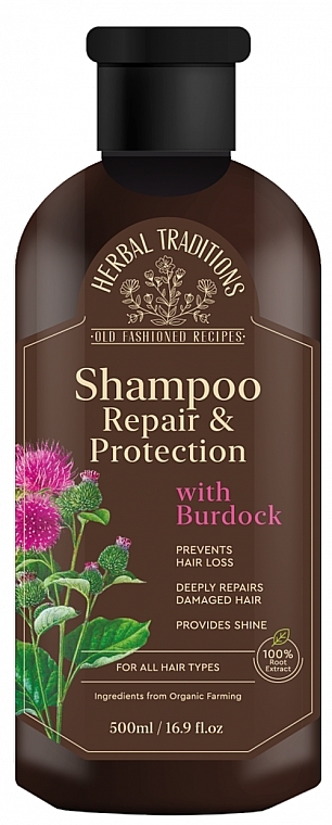 Szampon do włosów z łopianem - Herbal Traditions Shampoo Repair & Protection With Burdock  — Zdjęcie N1