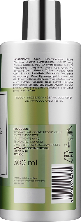 Wzmacniający szampon przeciw wypadaniu włosów z 3% baicapil - Apis Natural Solution — Zdjęcie N2